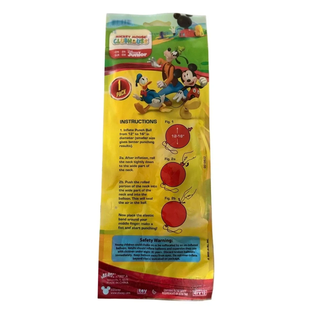 LOT of 5 Disney Junior Mickey Mouse Punch Balloons Yellow Party Favors Ja-Ru